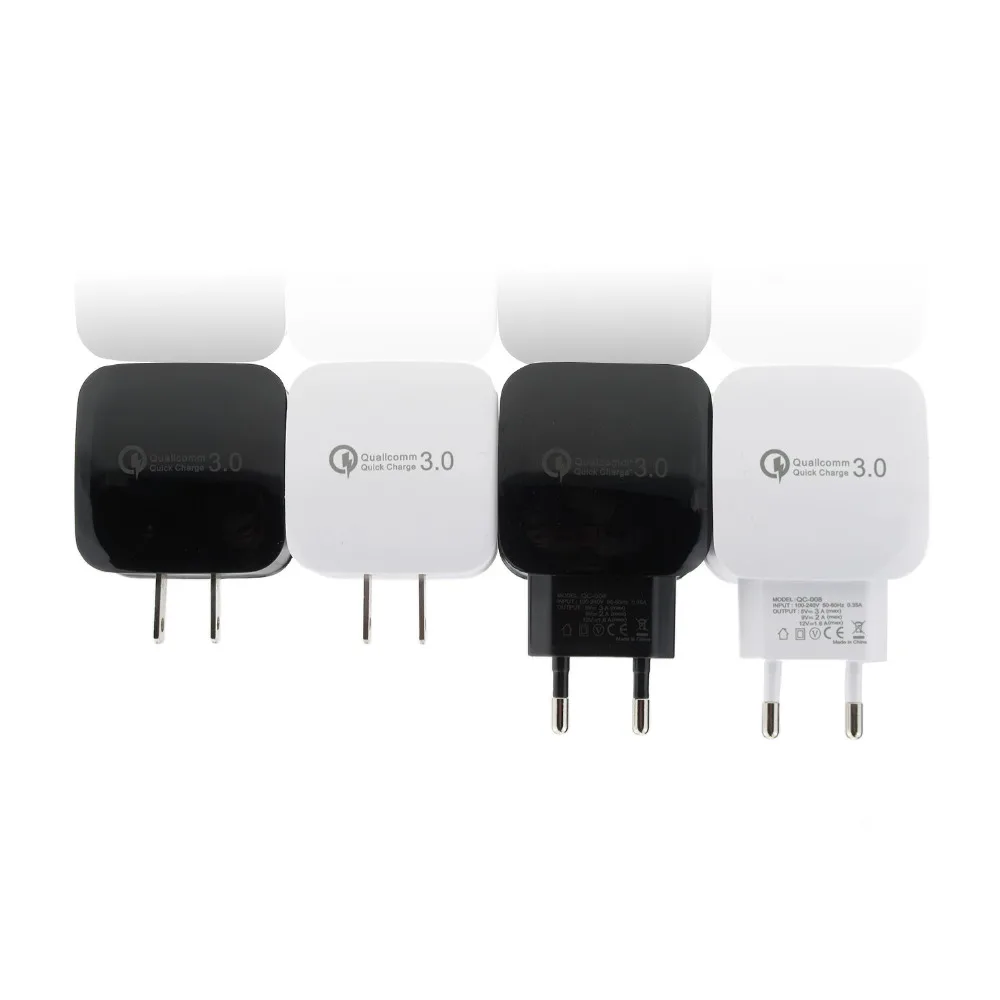 

Universal QC3.0 USB Travel Charger PC anti-fire Material EU/US Plug Fast Charger Wall Charger for mobile Phone
