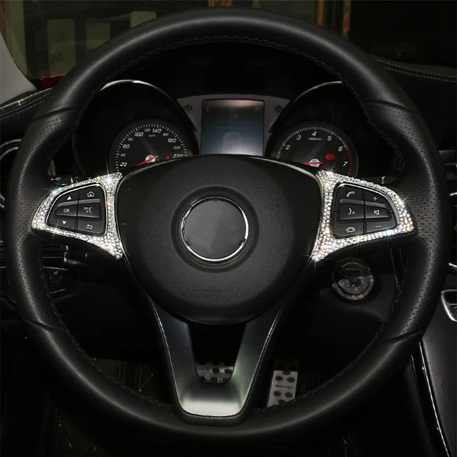 Алмазное рулевое колесо переключатель Крышка Накладка для Mercedes Benz W205 W213 A B C E GLK GLA