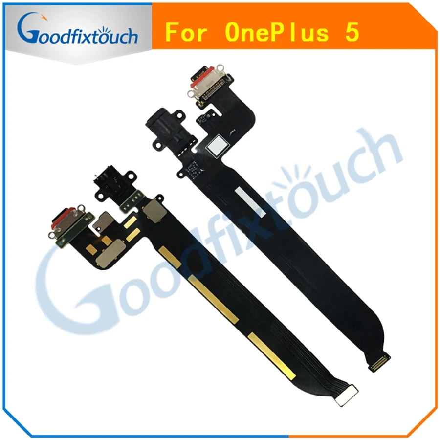 For OnePlus 5 Five 1 5 USB Charging Charger Port Dock Connector With Headphone Audio Earphone Flex Cable Replacement Parts