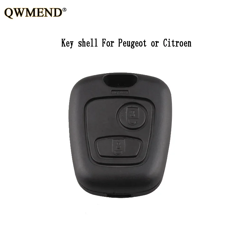 

QWMEND Remote Key Shell Fob Case For Peugeot 107 207 307 407 206 306 406 For Citroen C1 C4 Original key Shell Cover
