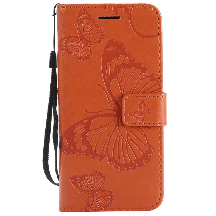 Кожаный бумажник чехол для телефона для huawei P Smart плюс P8 P9 Lite P10 P20 Pro P30 Lite чехол с откидной крышкой для huawei Y5 Y6 Y7 - Цвет: Оранжевый