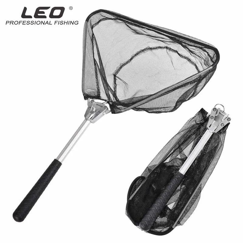 

50cm Aluminum Alloy Handle Fishing Net Nylon Mesh Triangle Portable Outdoor Immersed Fish Net Foldable Pond Fishing Shrimp Net