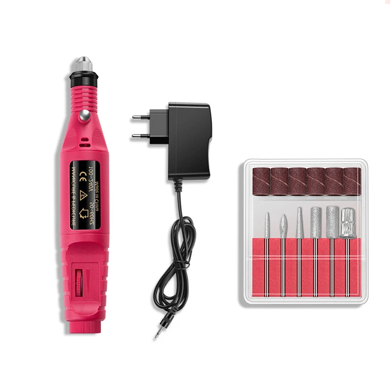 

1set Power Professional Electric Manicure Machine Pen Pedicure Nail File Nail Tools 6 bits Drill Nail Drill Machine New Design
