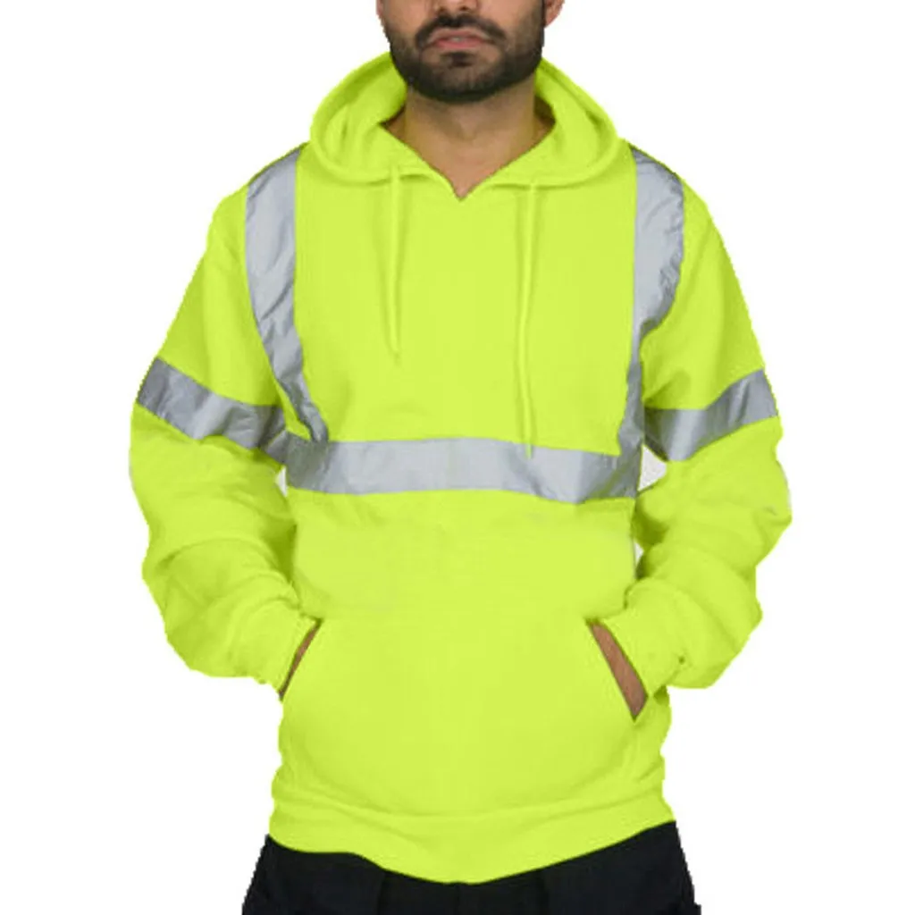 high visibility hooded pullover sweatshirt