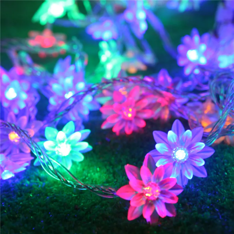 

SVELTA 10M 100 LED Garland Christmas Lotus Flower String Lights Festival Holiday Xmas Party Fairy Led Lighting Decoration Luces