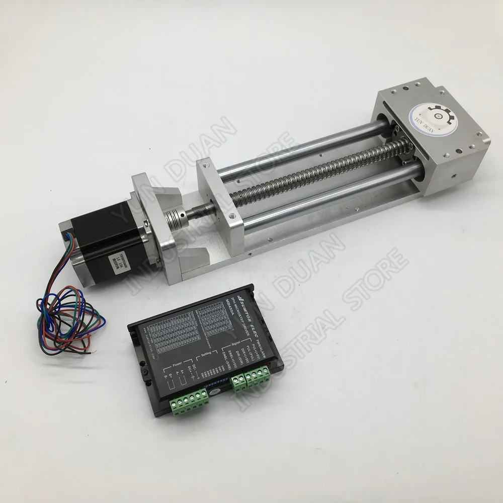 

100MM Stroke Linear Module Sliding Table Cross Slide Linear Stage Ball Screw C7 & 2.2NM NEMA23 Stepper Motor Driver Coupler Kits