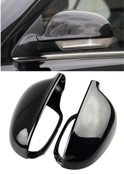

2 PCS GLOSSY Black For VW GOLF 5 V MK5 Passat B5.5 B6 EOS Sharan Superb Side Wing Rear View Mirror Cover Replacement Caps Shell