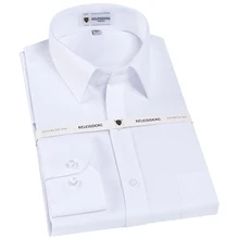 Мужская классическая базовая одежда с длинными рукавами нашивка для рубашки нагрудный карман Стандартная посадка формальная деловая застежка на пуговицы Саржевые рубашки