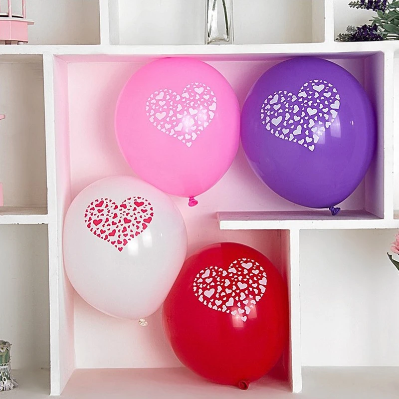 

2018 Rushed Baloons 200pcs 12 Inch Lovely Round Heart Wedding Balloons Birthday Decoration Marriage Latex Valentine's Day Ball