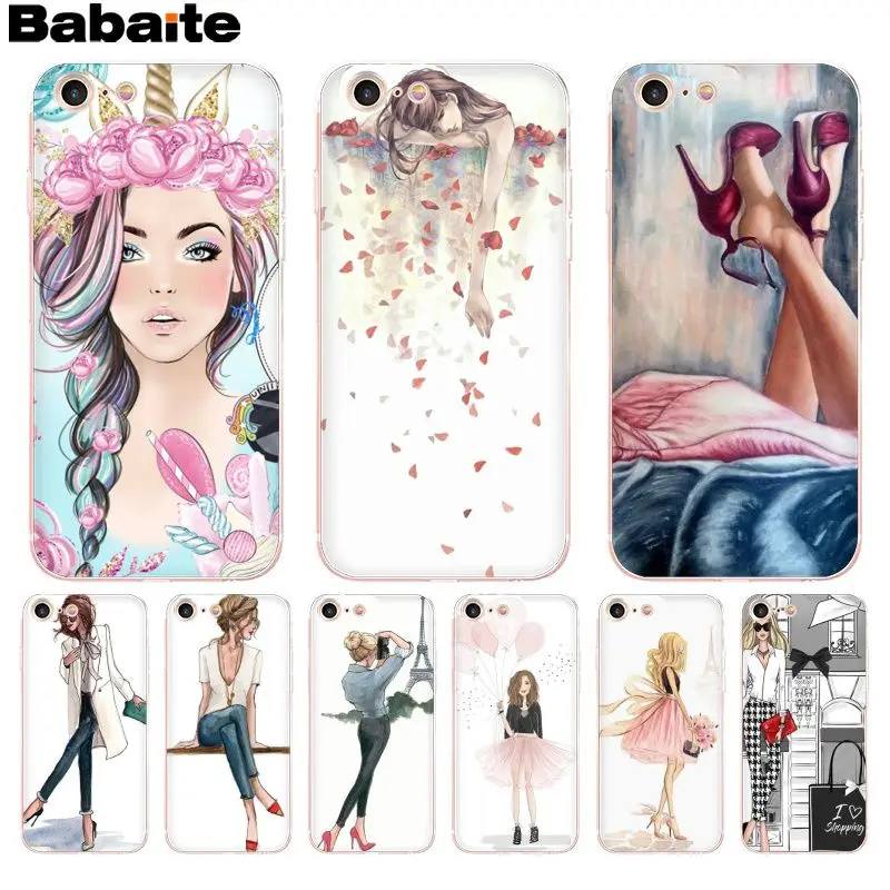 

Babaite VOGUE Princess Girl Female Pattern Rubber Soft Phone Accessories Cover for iPhone 8 7 6 6S Plus X XS max 10 5 5S SE XR