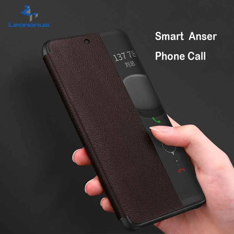 

Litchi Grain Case for Huawei Mate 10 Pro 20 Pro Cover Genuine Leather View Smart Anti-knock Cover for Huawei Mate 20 Pro Case