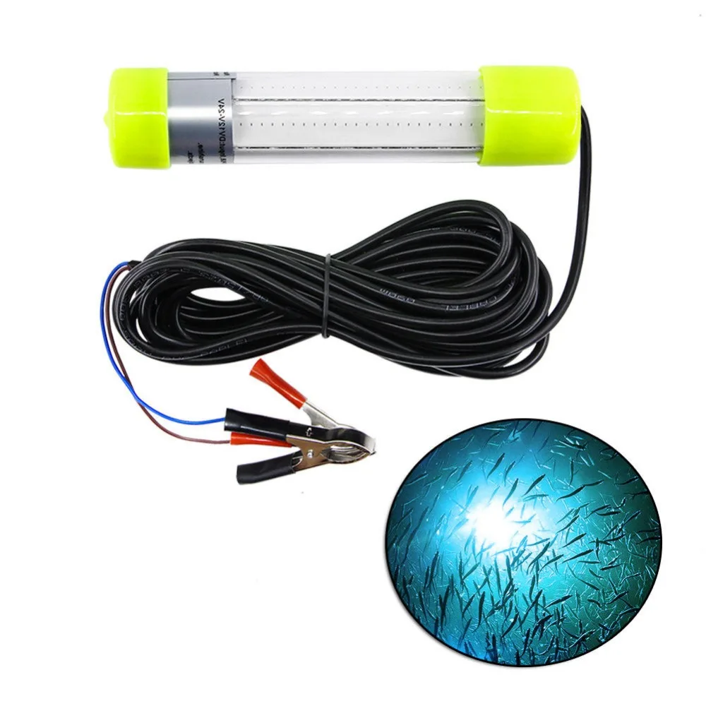 20W 30W 6M Cable COB AC/DC 12-24V Green White Deep Underwater LED Fishing  Light Night Fishing Lures for Fishmen Attracting fish