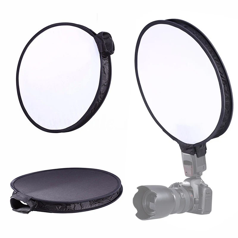 

Newest 40cm Round Disc Softbox Flash Diffuser Heat-Resistant For Camera Flash Speedlite Speedlight