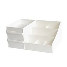 Ins Large Cosmetic Storage Box With Drawer White Desktop Jewelry Mask Lipstick Brush Makeup Organizer Sundries Container