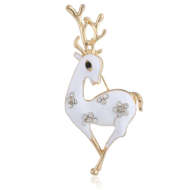 Christmas Elk Brooch Rhinestone Christmas Reindeer Brooch Pin for Scarves Shawl Clip Xmas Ornament Jewellery Gifts
