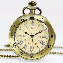 New Roman Number Antique Pocket Watch Men Retro Quartz Women Steampunk Relogio de bolso reloj mujer