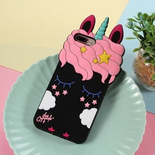 

DULCII case for iPhone 7 Plus 8 Plus 3D Cute Unicorn Pattern Soft Silicone Back Phone Cover Case for iPhone 8 Plus Coque Capa