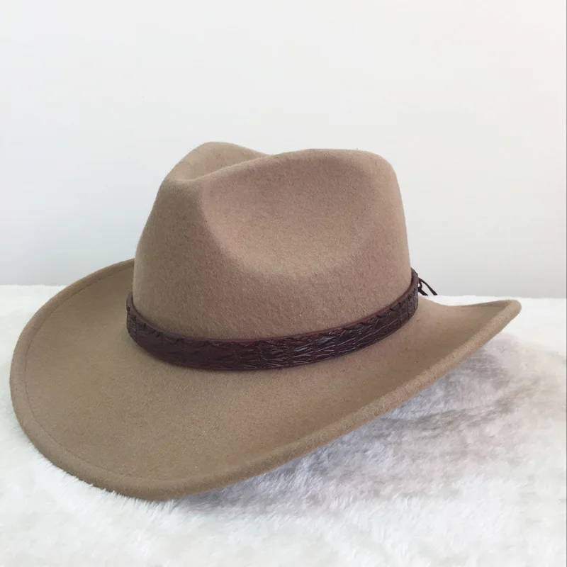 Brand New Vintage Wool Western Cowboy Hat For Men Fashion Women Wide