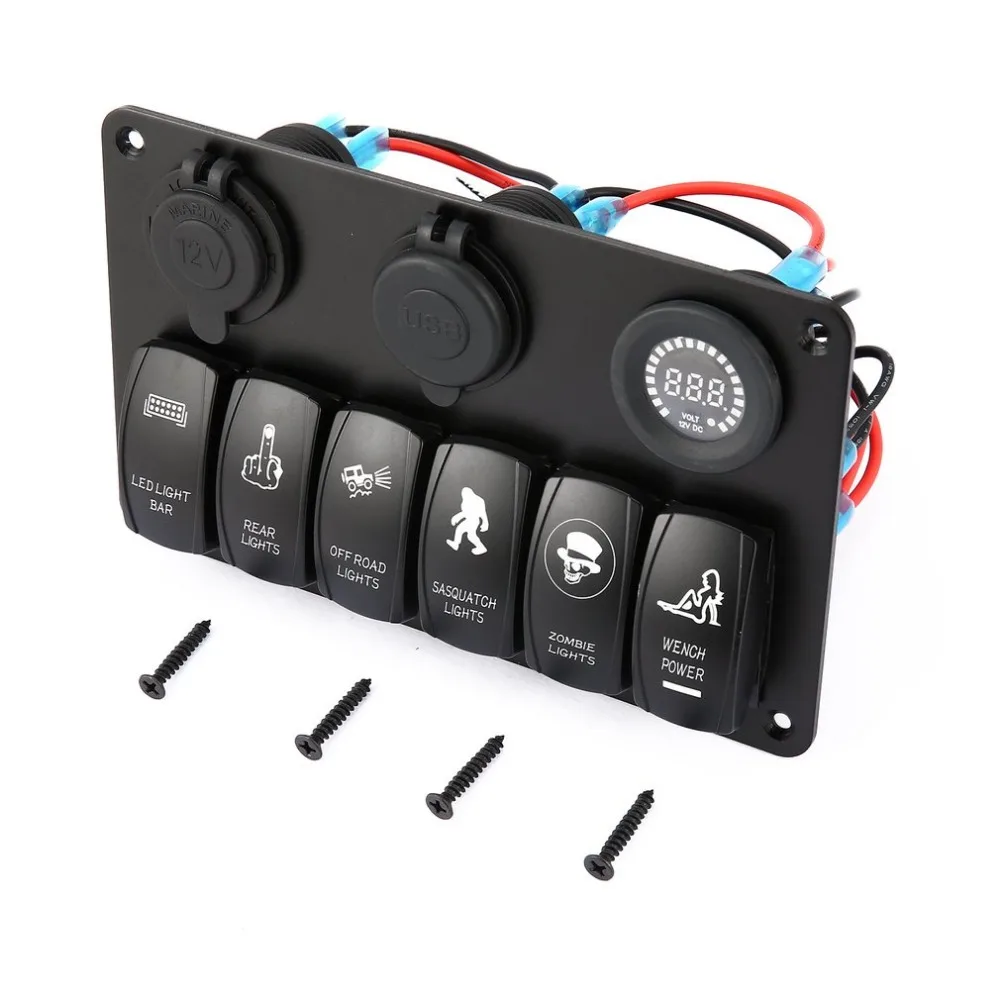 Buy New 6 Gang Waterproof Marine Boat Switch Panel