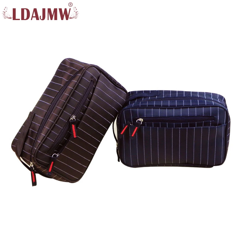 LDAJMW جديد مخطط الرجال السفر حقيبة مستحضرات التجميل للماء حقيبة مستحضرات تجميل Necessaire غسل مقسم حقيبة كيس التخزين