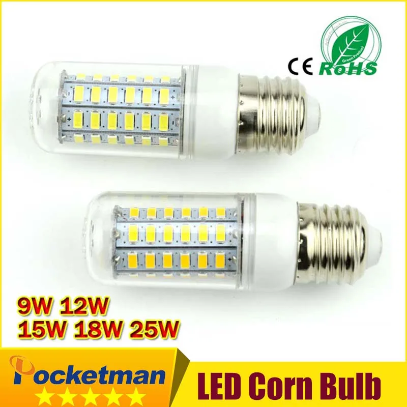 Светодиодный светильник E27 E14 220 В переменного тока SMD 5730 светодиодный кукуруза