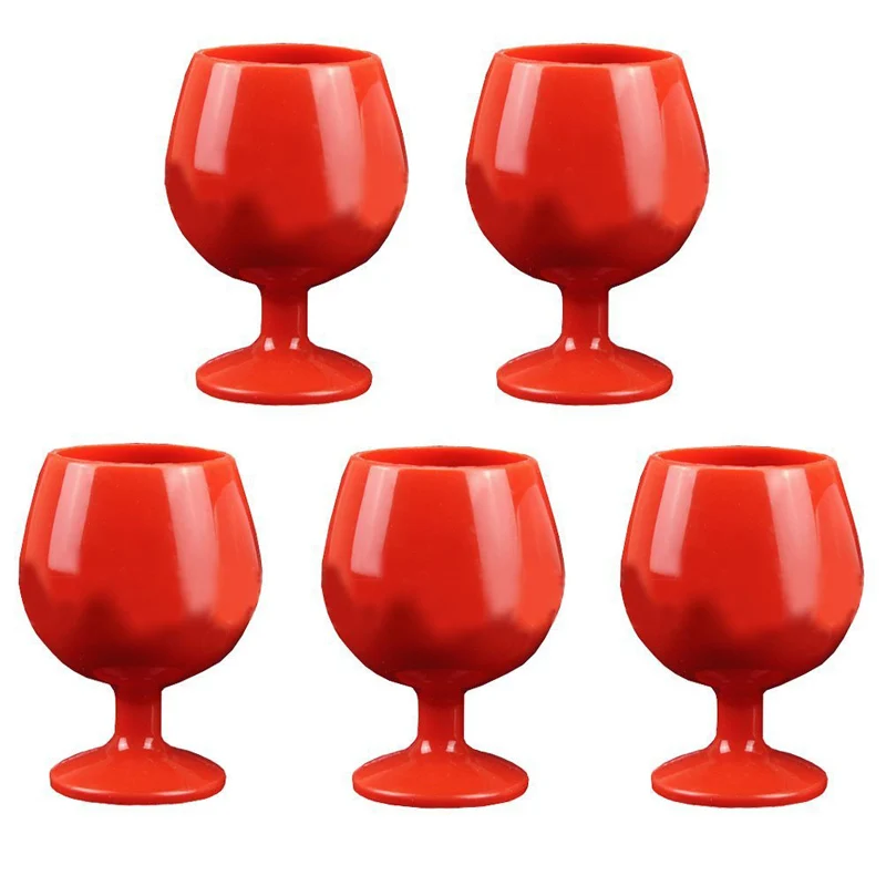 Силиконовые бокалы для вина-уличные резиновые бокалы для вина безопасные складные небьющиеся вечерние бокалы для путешествий кемпинга бассейна пикника - Цвет: Red