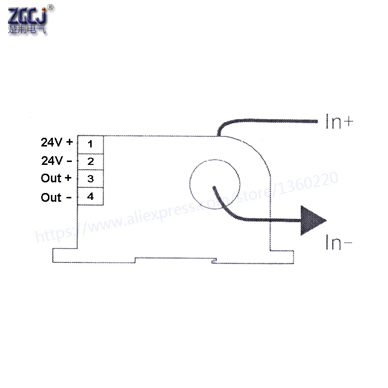 CJ-ACI перфорация AC 0-100A передатчик тока 4-20mA, 0-20mA, 0-5 V, 0-10V Выход перфорированные Амперметр преобразователь сигналов