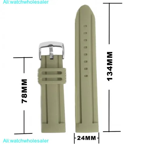 24mm Smart Grey Color Silicone Jelly Rubber Unisex Watch Band Straps WB1072D24JB