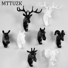 Mttuzk моделирования одежды животных крючки Спальня Крючок настенный крючок стены украшены с трехмерной олень висит