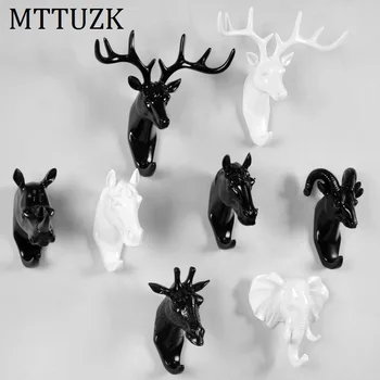 

MTTUZK Animal modeling Clothes hooks bedroom hook robe hook wall hanging hook Wall decorated with three-dimensional deer hanging