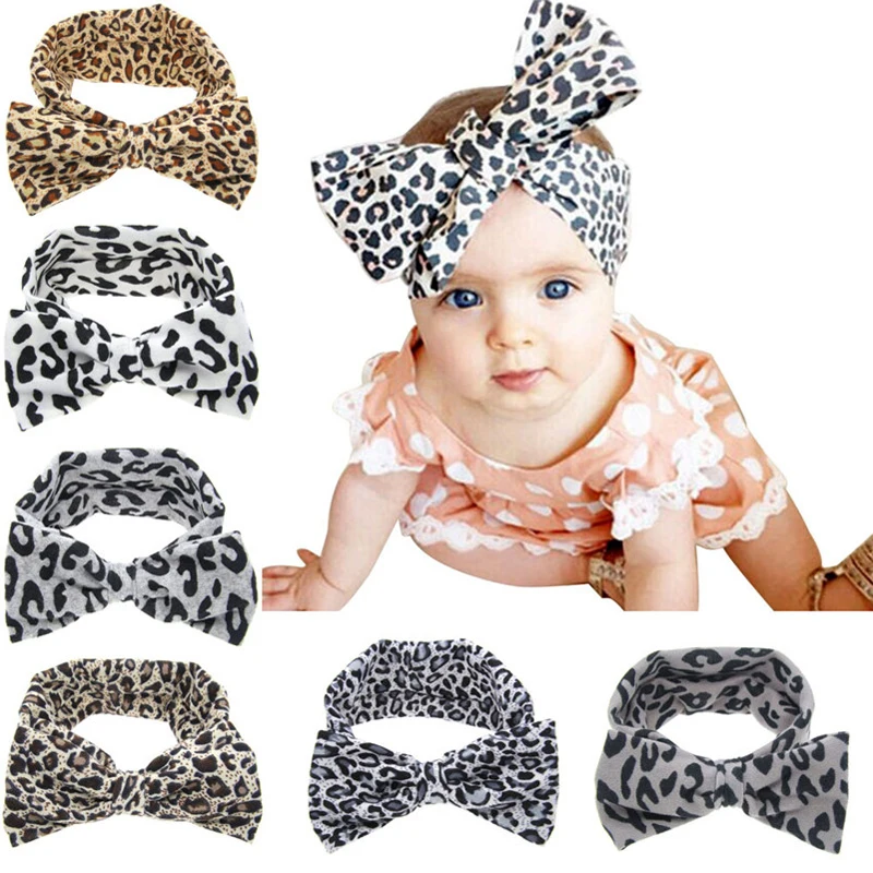 Baby Girls Fashion Leopard Headbands Turban Bandana Hair Band Kids Soft Stretch Big Bow Bowknot Head Wrap Hair Band Accessories Baby Girls Fashion Leopard Headbands Turban Bandana Hair Band Kids Soft Stretch Big Bow Bowknot Head Wrap Hair Band Accessories