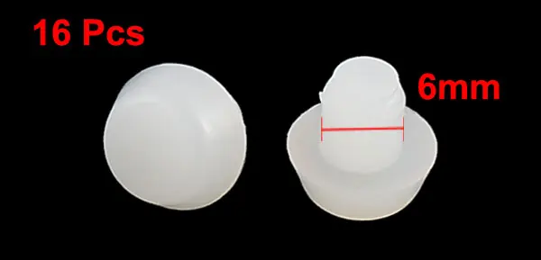 

6mm Dia Blanking End Caps Plastic Round Tubing Tube Insert Cover White 16pcs