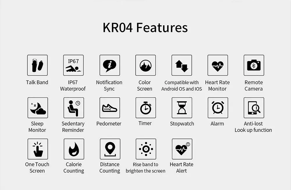 KR04 Talk Band Bluetooth наушники смарт-браслет в реальном времени монитор сердечного ритма цветной экран умный Браслет для Android IOS