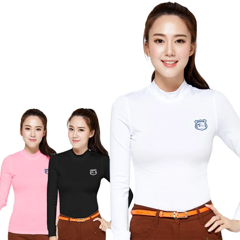 

2019 Women Golf Clothing Long Sleeve Warm Winter Tops Ladies O-neck Slim Fit Sport Tops Clothes Golf Apparel D0700