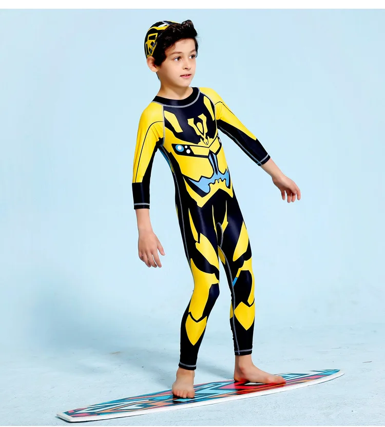 Детский купальный костюм с длинными рукавами и героями мультфильмов купальный костюм для серфинга для маленьких мальчиков, Upf 50 детский купальный костюм для серфинга
