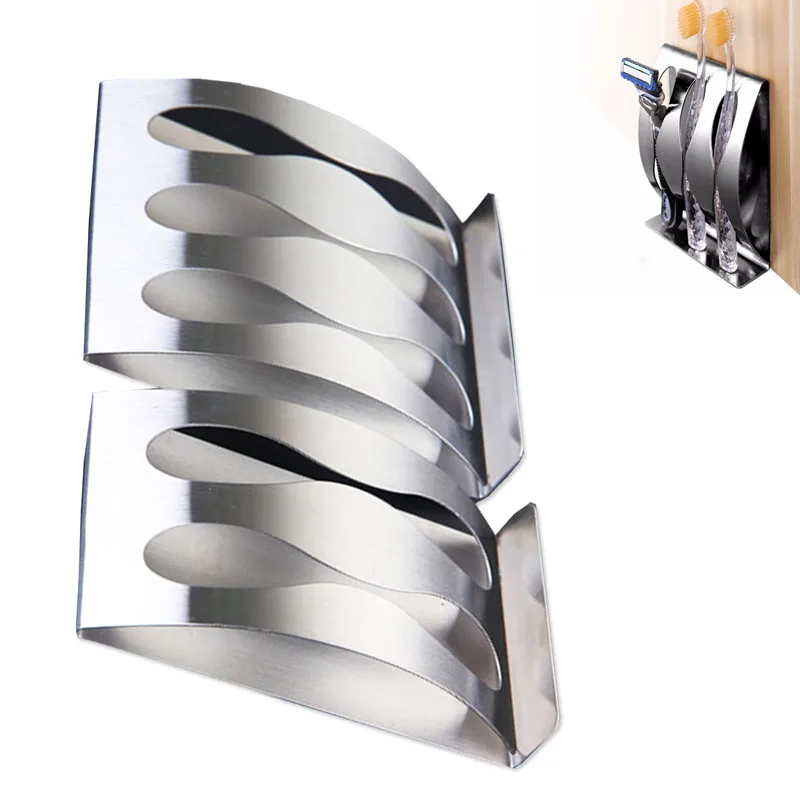 1PC Stainless Steel Three Position Two Position Self-Adhesive Toothbrush Holder Bathroom Accessories in family 1PC Stainless Steel Three Position Two Position Self-Adhesive Toothbrush Holder Bathroom Accessories in family