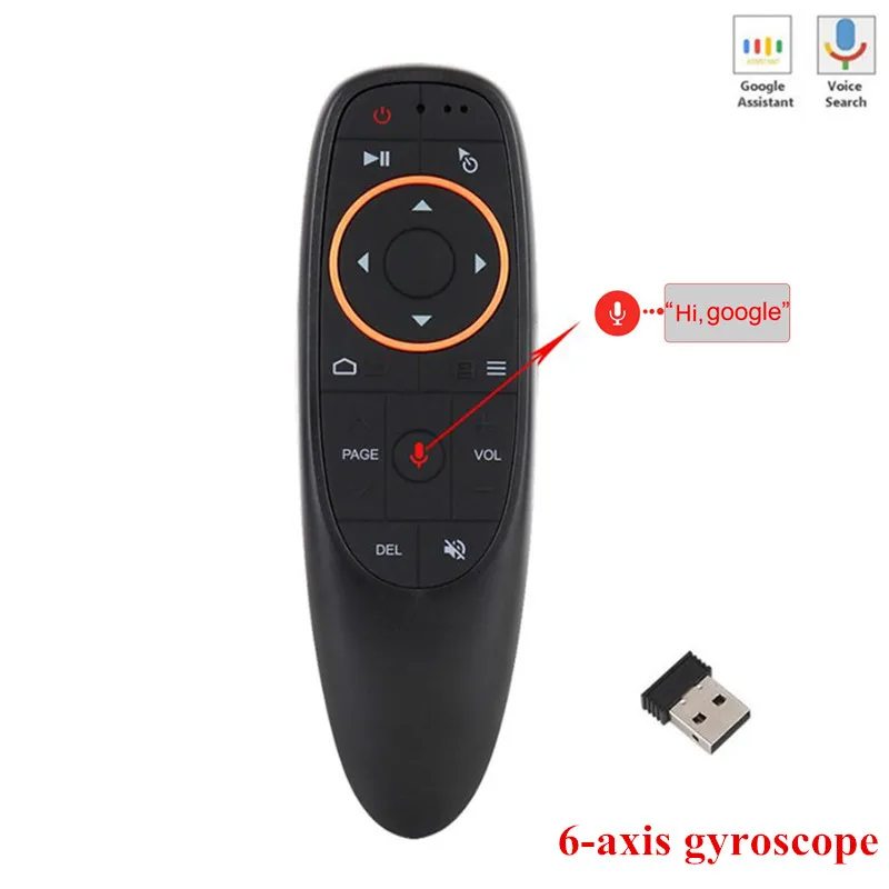 

G10 Voice Remote Control 2.4G Wireless Air Mouse Microphone 6-Axis Gyroscope IR Learning For Android TV Box X96 Mini Beelink GT1