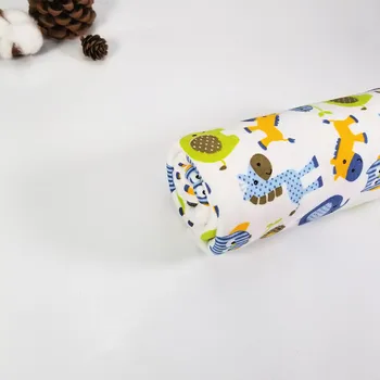 

50x170cm Blue Animal Cotton Knitted Jersey Fabric for DIY baby clothes, bibs, coated, bed sheets material