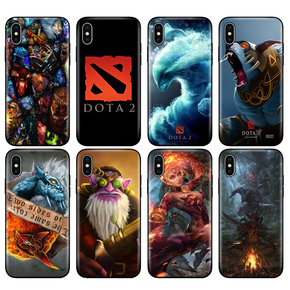 Черный ТПУ чехол для iphone 5 5s se 6 6s 7 8 plus x 10 силиконовый XR XS 11 pro MAX case dota 2|Бамперы| |