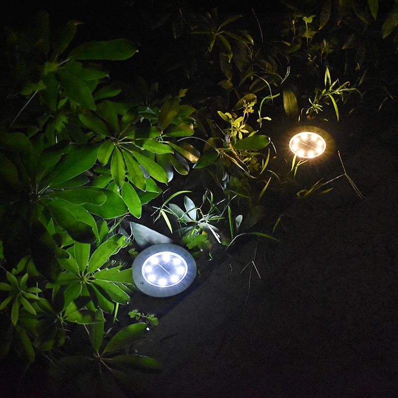 Solar Powered Ground Light Waterproof Garden Pathway Deck Lights With 8 LEDs Solar Lamp for Home Yard Driveway Lawn Road - Image 5