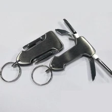 100 шт./лот 4 в 1 Multifuction брелок крест прямо отвертка нож может открывалка для бутылок продвижение подарок логотип