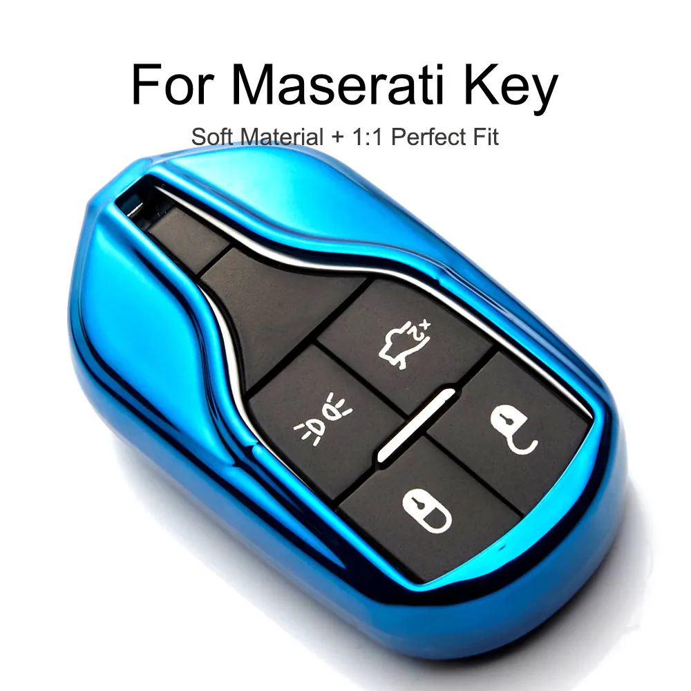 

KUKAKEY 6 Colors TPU Car Key Cover Case For Maserati Ghibli Spoiler key Men Emblem Key Bag Shell Holder Keyrings keychain