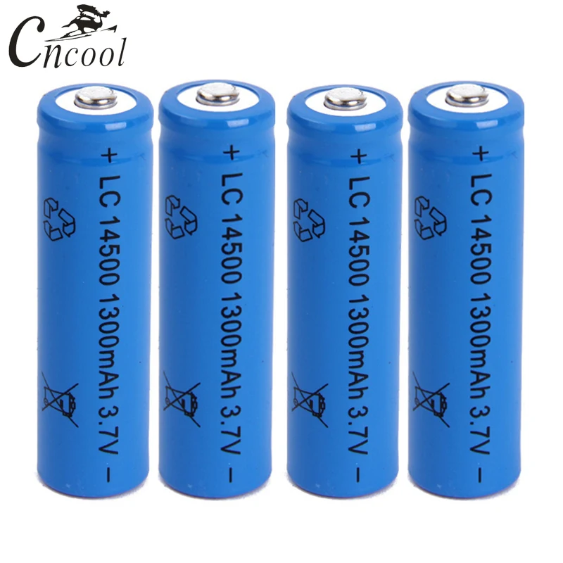 

14500 battery 3.7V 1300mAh rechargeable li-ion battery for Led flashlight Torch Replacement batery litio battery Cells