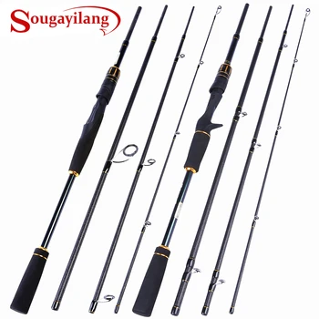 

Sougayilang Portable Lure Fishing Rod 2.1M 2.4M 4 Section 24T Carbon Rod 10-30g Casting Spinning Travel Rod Carp Fishing Tackle