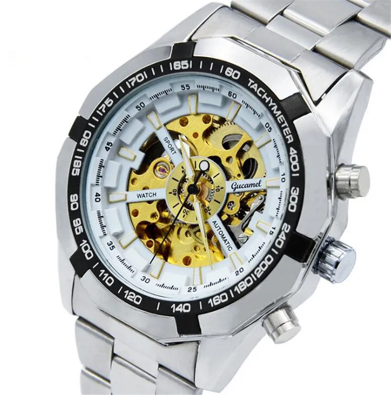 Часы Для Мужчин Скелет автоматические механические часы Золото Скелет Винтаж человек часы Для мужчин s часы лучший бренд роскошных Военная