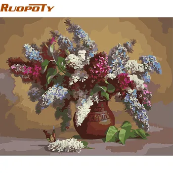 

RUOPOTY Purple Lavender Flowers DIY Painting By Numbers Kits Modern Wall Art Canvas Painting For Home Decor 40x50cm Artwork
