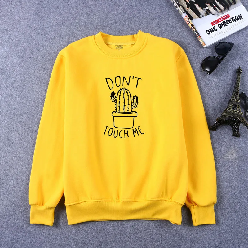 

DON'T TOUGH ME Print Women Sweatshirts Casual Hoodies For Lady Girl Funny Hipster Jumper Drop Ship