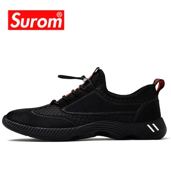 

SUROM Brand Summer Trail Running Shoes Men Black Sneakers Mesh Sport Outdoor Light Breathable Krasovki Leisure Jogging Shoes