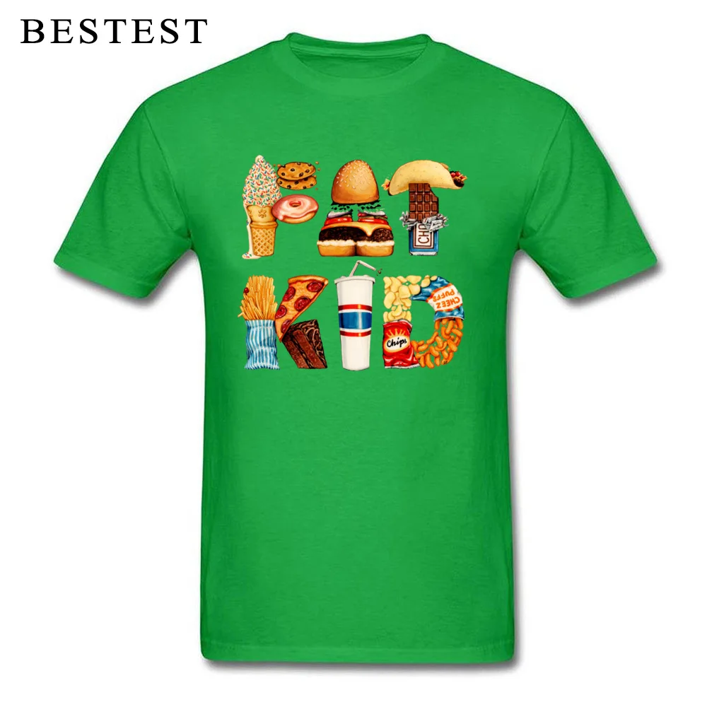 Normal FAT KID 5354 Tops Shirts for Boys Hot Sale Mother Day Round Collar Cotton Fabric Short Sleeve T Shirts Printed T-shirts FAT KID 5354 green