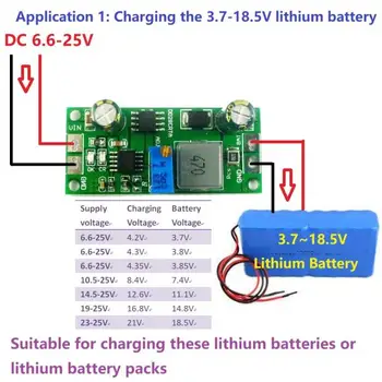 

2IN1 DC-DC Buck Converter 6.6-25V Step-down to 1.2-23V Adjustable power 3.7V 4.2V 7.4V 12V Lithium li-on 18650 Battery Charger